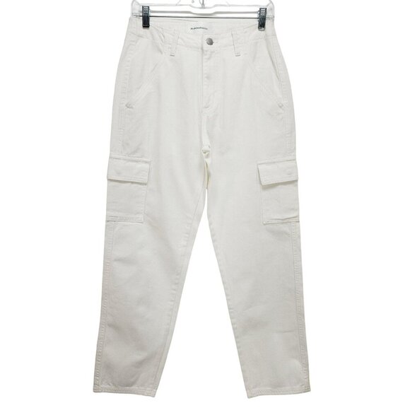 Albina Dotti Pants - Albina Dotti cargo jeans Womens 2/R White  With Green Back Pockets
